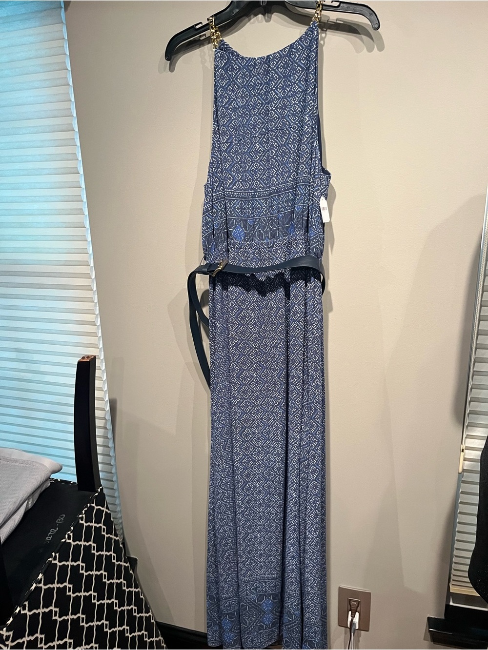 Michael Kors Blue Printed Maxi Dress